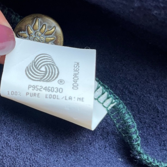 Geiger Navy Green Austria 100% Wool Jacket Vest Cardigan Size 44 - Picture 8 of 8